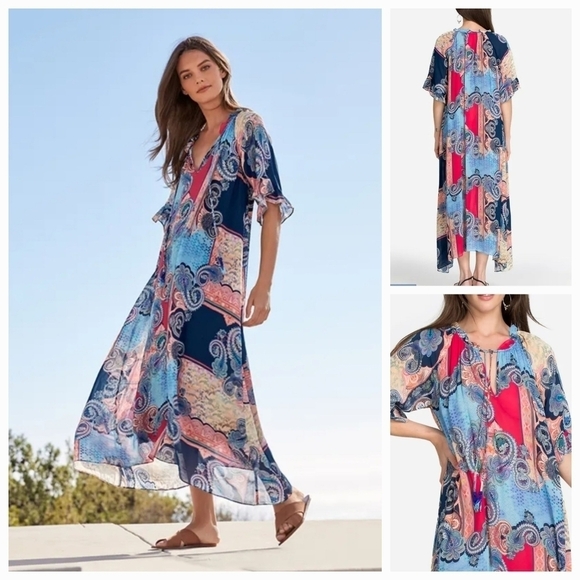Johnny Was Cordelia Easy Midi Caftan Dress L33521-N
